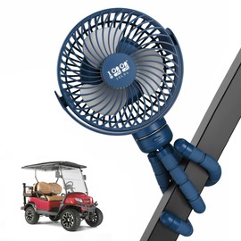 10L0L Rechargeable Portable Fan-8000mAh Battery Operated Fans Compatible with Yamaha/EZGO/Club Car/Tents/Prams/Wheelchairs/Golf Cart Push Cart with Flexible Tripod, LED Light, 360° Rotatable, 3 Speed