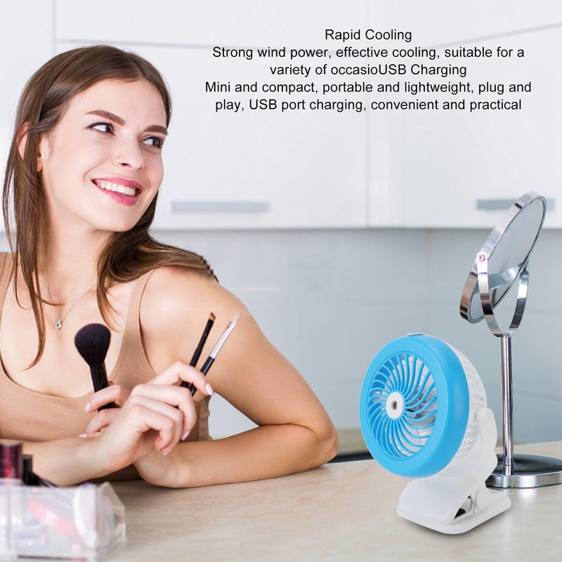 Clip On Desk Fan 360 Degree Rotation Battery Operated USB
