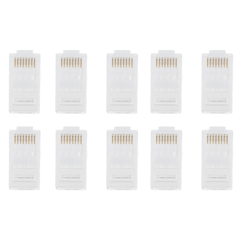 100Pcs TF2005A 8P8C RJ45 Connector CAT6 Unshielded Ethernet Crystal Head