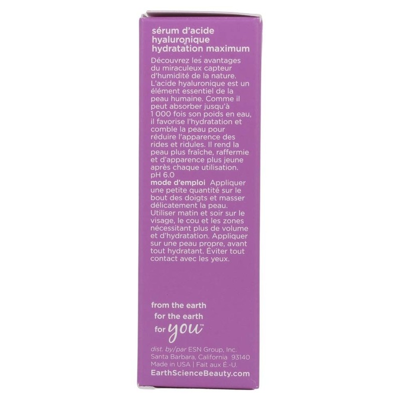 EARTH SCIENCE - Maximum Hydration Hyaluronic Acid Serum for Moisturizing