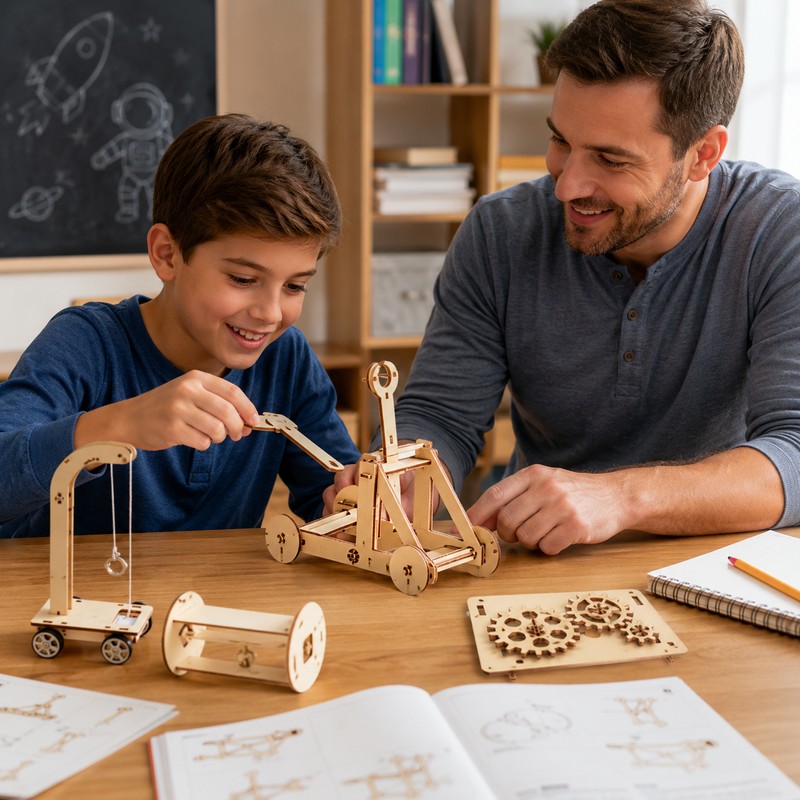 DIY Wooden STEM Science Model Kit – Hands-On Educational Assembly