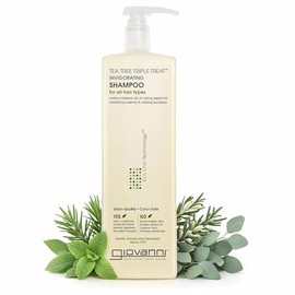 Giovanni Invigorating Tea Tree Shampoo - Triple Treat Strengthening, Conditioning, and Clarifying Daily Formula 24 oz