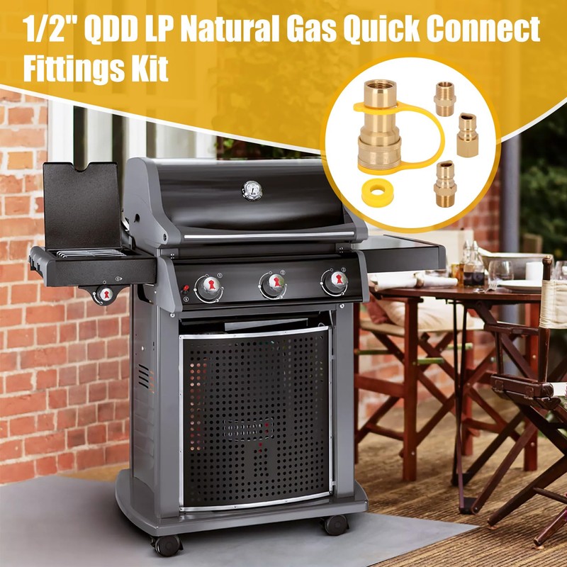 1/2 inch Natural Gas Quick Connect Fittings Kit with Male