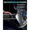 Portable Cordless Tire Inflator with LED Light and Gauge