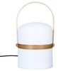 Outdoor Lamp with Wooden Handle, White, 26.5 cm
