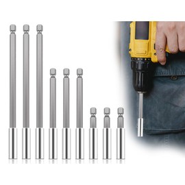 KAPSING Pack of 9 Magnetic Drill Extension, Drill Extension Rod Holder for Electric Impact Wrenches (50 mm/100 mm/150 mm)