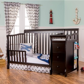 Dream On Me Convertible Crib Toddler Guard Rail in Black, Converts Cribs to Toddler Beds, Solid Wood Construction