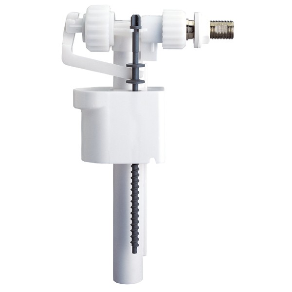Cornat universal cistern filling valve for deep and high-hanging cisterns with a flat float body of 50 mm; water can be adjusted freely; one piece.