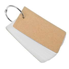 CAXUSD 1 Set Blank Memory Card Cards Cardstock Index Cards Blank Cards Notecards with Ring Flashcards with Rings Blank Note Cards Writing Cards Memory Cards Kraft