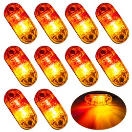 Krtopo 10 x Side Marker Lights 12 / 24 V Trailer Side Light for Lorry / Motorhome / Caravan (Red + Yellow)