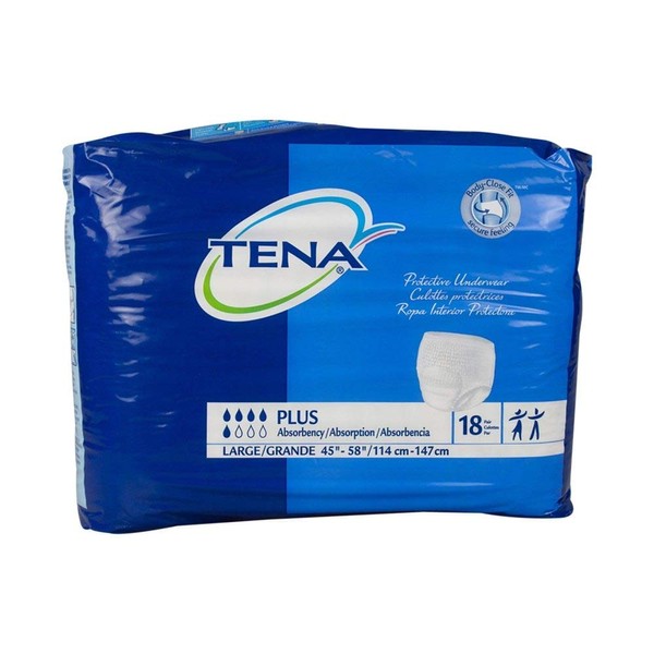 Tena Protective Underwear, Plus Absorbency Size Large Pk/18
