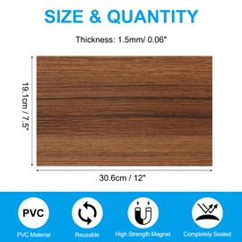 PATIKIL 12"x7.5" Magnetic Vent Cover, Floor Wall Air Registers Cover High Strength Magnetic Vent Blocker for Home RV HVAC Fireplace Furnace, Wood Grain Color