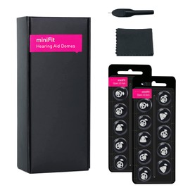 MiniFit Open Dome 10mm Ear Tips for Oticon Hearing Aids with Multifunction Cleaning Brush Tools Kit