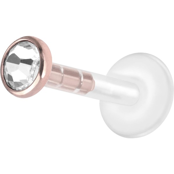 PIERCINGLINE Bioplast Labret Piercing with Plug-in System - Surgical Steel