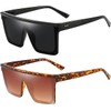 Dollger Retro Square Sunglasses Women Men Large Fashion Flat Top