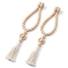 YISARSH Wood Bead Magnetic Curtain Tiebacks, No Drill Curtain Tie