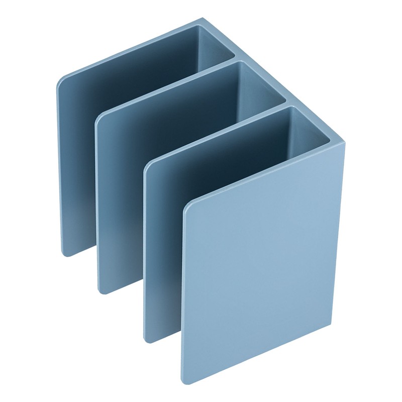 Bookends Simple Style Wide Mouth Design Blue Color Plastic Material