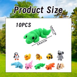 XLTXWD 15Pcs 3D Printed Animals, 3D Printed Toys, Cute Mini Animals Different Animal Shapes for Home and Office Decoration Photographic Prop (Random Style and Color) (10 pcs)