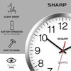 SHARP Wall Clock – Silver/Chrome, Silent Non Ticking 10 Inch