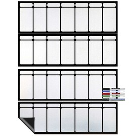 Cohas Magnetic Backed Large 7 Day Calendar Includes Assorted Color Markers, Whiteboard, 4 Week