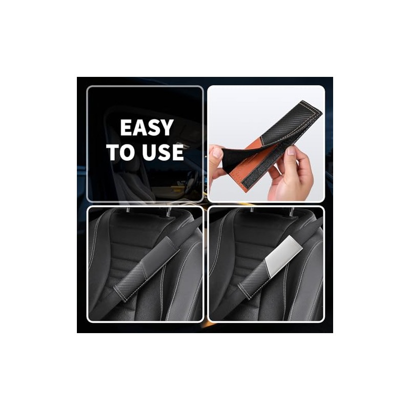 2 Pack Car Seat Belt Cover Pads - Comfortable Faux