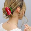Strawberry Hair Clips for Women, Red and Green Fruit Design,
