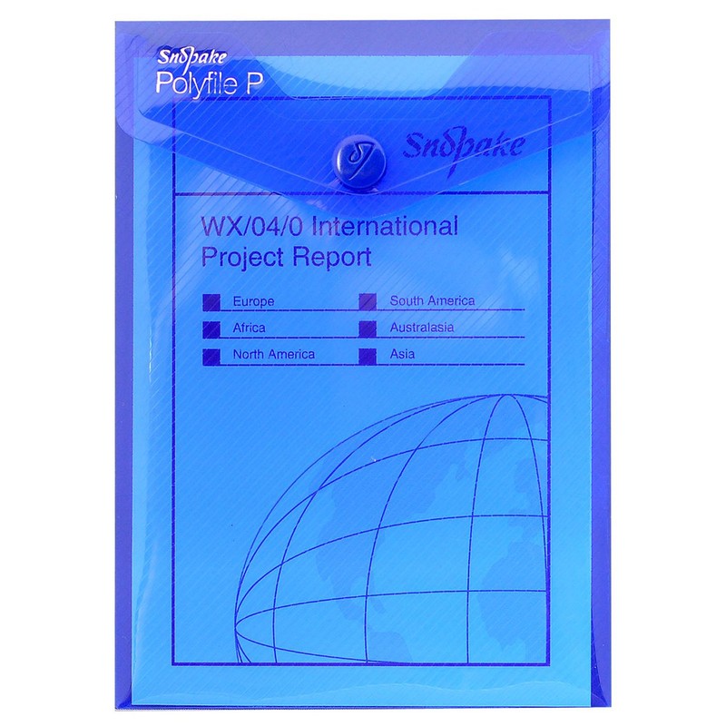 Snopake A7 Polyfile P Portrait Popper Wallet with Press Stud