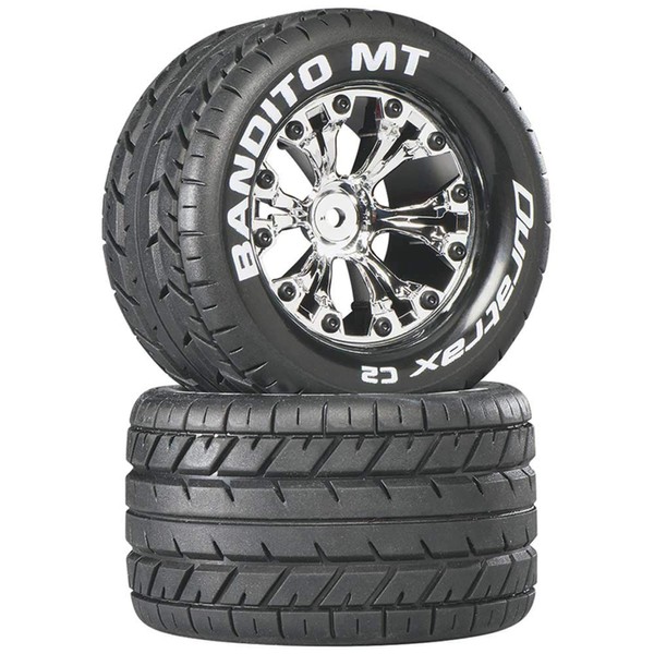 Duratrax Bandito MT 2.8" 2WD Mounted Rear Tires, Chrome (2), DTXC3503