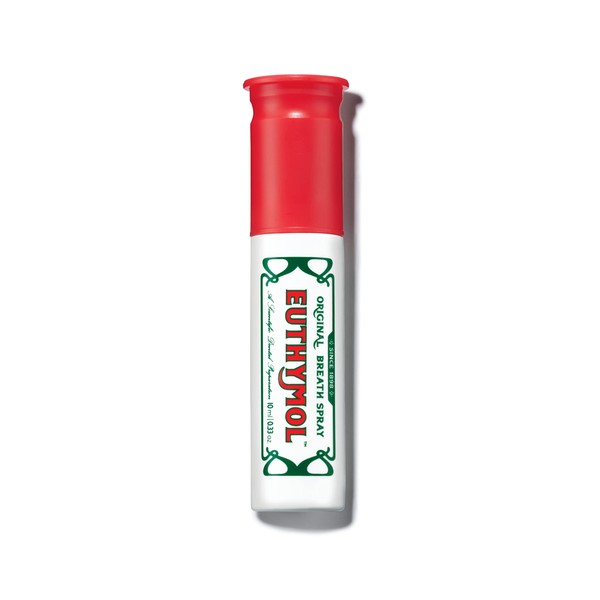 [Euthymol] Original Breath Spray, 10mL (1-Count) | Euthymol Original Toothpaste Flavor Mouth Spray Pump for Bad Breath | Portable Travel Essentials Oral Care Treatment for Freshening Breath