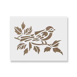 Bird On Branch Stencil - Branch Bird Stencil, Bird On Branch, Bird On A Wire, Branch Stencil, Bird Stencil