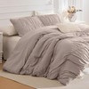 Lady Ann 120x120 Bed Comforter Set Camel Ruched Oversized King