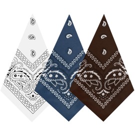 3 Pack Bandanas for Women Men Cowboy Bandana Handkerchief Headband Face Mask Bulk for Party Costume (3, Pink)