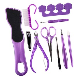 WOONEKY 1set Multifunctional Foot Care Set Exfoliating Foot File Callus Remover and Nail Clipper for Home Pedicure and