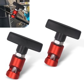 yorpyep 2 PCS Hood Support Rod Holder Clip, T-type Trunk Gas Pressure Rod Anti-slip Anti-clip Fixing Tool, Tailgate Hatch Lift Support Anti-sway Portable Retainer, for Most Cars Trucks (Red)