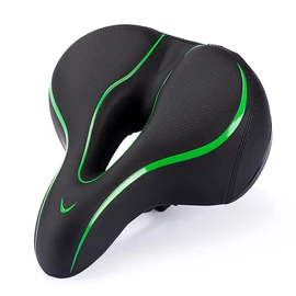 Bicycle Seat, Comfortable Exercise Bike Seat Cushion for Men and Women, Universal with Dual Shock Absorbing Ball Mountain Bike Oversized Extra Road Wide Bicycle Saddle with Reflect. (Green)