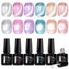 MEET ACROSS 7ml Flakes Magnetic Gel Nail Polish, Glitter Sequins