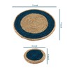 Jute Blue Coaster C05, Handmade Coaster Set, Round Design Coasters