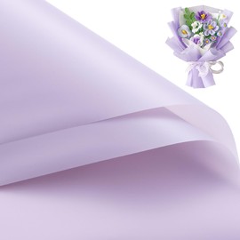 WRAPAHOLIC 20 Sheets Flower Wrapping Paper - 22.4 x 22.4 inch Pure Light Purple Water-Resistant Floral Bouquet Wrapping Paper, Florist Supplies Packaging Paper for Wedding Birthday Gift DIY
