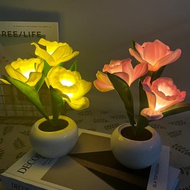 Naimo Daffodil Night Light Rechargeable LED Night Lamp Flower Table Lamp for Bedroom Living Room Birthday Party Desktop Home Decor