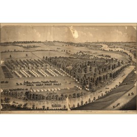 History Galore 24"x36" Gallery Poster, civil war map of Army camp Cuyahoga Falls, Ohio