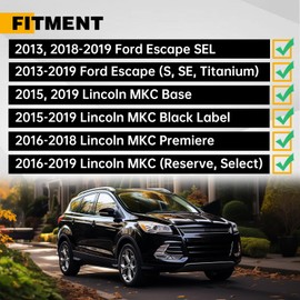 KUAFU Engine Splash Shield Compatible with 2013-2019 Ford Escape 2015-2019 Lincoln MKC Front Engine Case Guard Under Cover Black Replacement for EJ7Z6P013A FO1228125