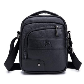 pundarika leather handbag for men,shouldre bag,purse for men, crossbody briefcase messenger backbags., Black