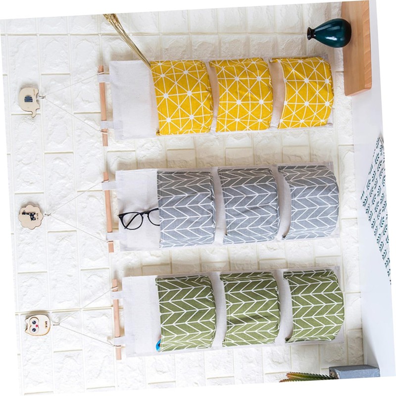 Ciieeo Hanging Storage Organizer Cotton Linen Wall Bag for Clothes