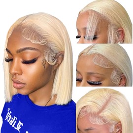 Fopeela 613 Blonde Bob Wig Human hair 12 Inch