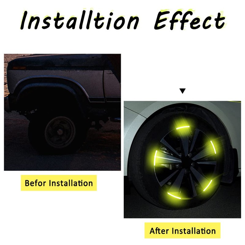 20 Pcs Car Wheel Hub Reflective Sticker, Night Reflective Safety