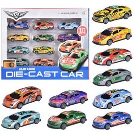 FORMIZON Pack of 10 Mini Car Toy, Toy Cars, Mini Car Set Racing Car, Pull Back Cars Toy Cars for Toddlers from 3 4 5 Years Boys Girls, Colourful Small Gift for Children