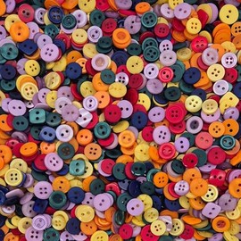 ​100g Button Mix - Assorted Buttons per Pack, 9mm to 13mm, Ideal for Sewing, Crafting, DIY Projects, and Clothing Repairs, 2 Holes and 4 Holes - Whimsical Mix