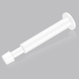 Door Stop, Door Stoppers for Skirtings, Walll Mounted, White Outdoor Doorstop with Rubber Bumper Tip, Heavy Tall Decorative Metal Extra Long Patio Door Stop, 1 Pack