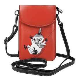 Moomin Smartphone Pouch, Genuine Leather, Shoulder Bag, Thin, Women's, Men's, Mini Pouch, Popular, Wallet, Crossbody Bag