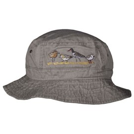 WILD COTTON Shorebirds Embroidered Bucket Hat (L/XL) (EM006B) Khaki